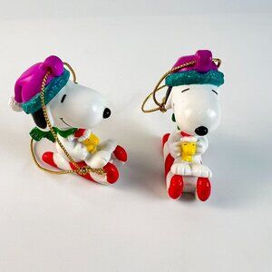 Vintage Peanuts Snoopy Woodstock Christmas Ornaments
